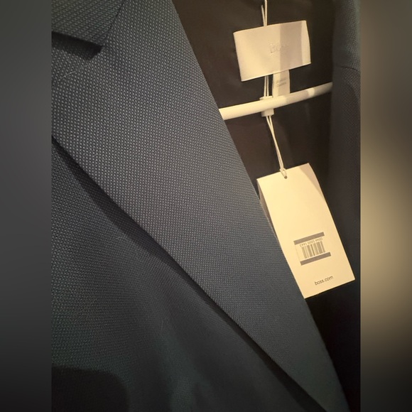 NWT Hugo Boss blue jade Janera cotton blazer US 16 lined, pockets, CLASSY $545 - Picture 12 of 16